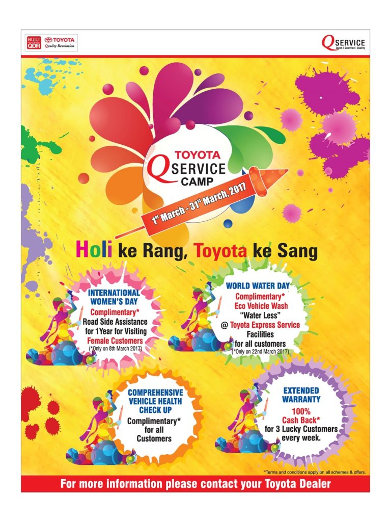 Toyota launches “Q Service “Holi Campaign” in North India Auto News